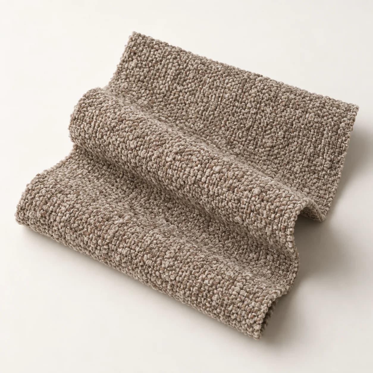 AI-generated illustration of warm taupe textured sofa fabric