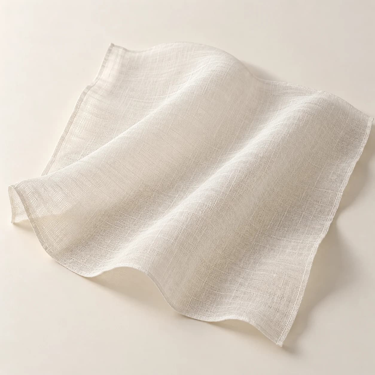 AI-generated illustration of ivory sheer fabric with light passing through it