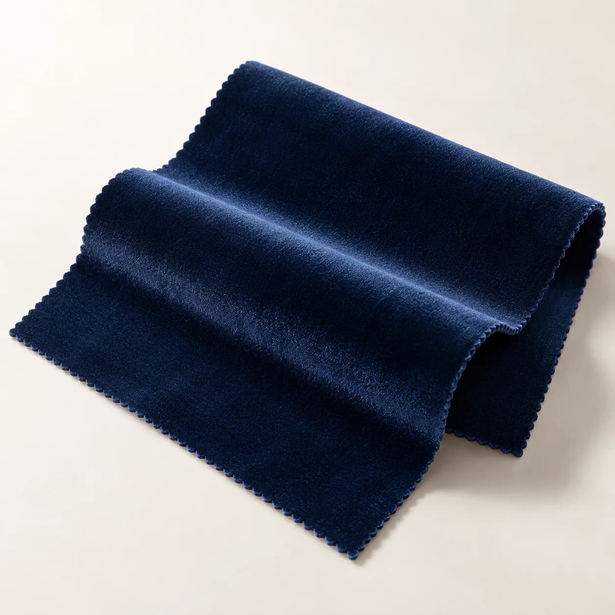 AI-generated illustration of navy upholstery velvet in soft folds